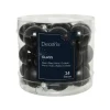Boite de 24 mini-boules en verre brillant coloris noir - 2,5 cm
