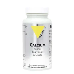 Boite de calcium formes bisglycinate et citrate Vit’All+ - 100 comprimés sécables