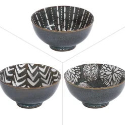 Bol en porcelaine coloris marron Penjab – Ø 15 cm (produit vendu à l'unité, livré aléatoirement parmi trois modèles)