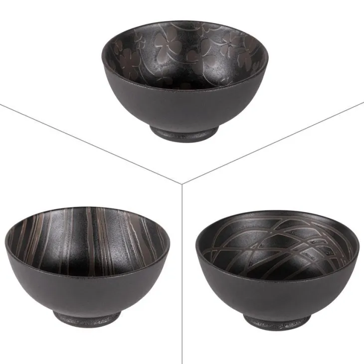 Bol Lava coloris noir en grès - Ø 15 cm