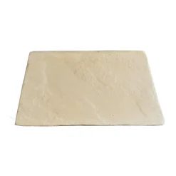 Bordure plate hexagonale en béton beige Hairie Grandon - 23/30 x 15 cm