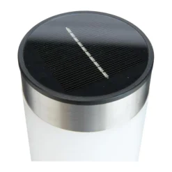 Borne solaire lanterne amovible coloris gris en inox Gard&Rock - Ø 8 x 42 cm