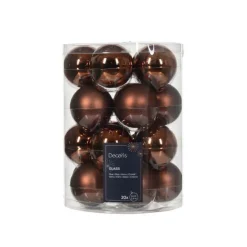 Boîte de 20 boules en verre marron Kaemingk - Ø 6 cm