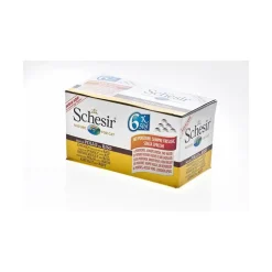 Boîte pour chat Schesir Poulet + bouillon 6 x 50 g