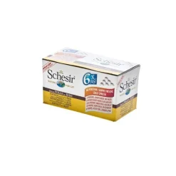 Boîte pour chat Schesir Poulet + bouillon 6 x 50 g