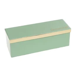 Boîte vert amande en bois et verre The Essentiel - 21 x 7 x 7,5 cm
