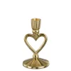 Bougeoir en céramique or forme cœur - 7,5 x 7 x 15 cm