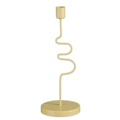Bougeoir en métal jaune marron clair Raza - Ø 10 x H 18 cm