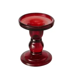 Bougeoir en verre laqué rouge Matar - Ø 8,5 x H 11 cm