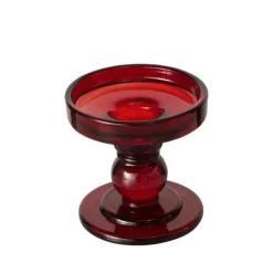 Bougeoir en verre laqué rouge Matar - Ø 8,5 x H 8,5 cm