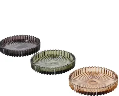 Bougeoir plat en verre coloré - Ø 10 x H 1,7 cm