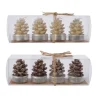 Bougie chauffe-plat en cire (boîte de 4) en forme de pomme de pin - Ø 3,5 x h 5,5 cm