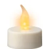 Bougie chauffe-plat en plastique blanc à LED effet flamme pour intérieur - Ø 3,8 x H 4,8 cm