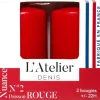 Bougie cylindrique rouge L’Atelier de Denis - Le pack de 2