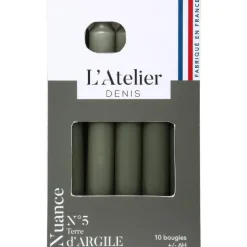 Bougie de ménage 17 cm gris argile L’Atelier de Denis - Le pack de 4