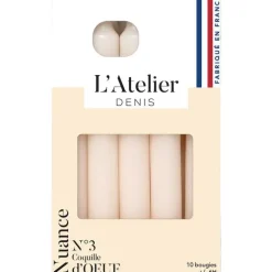 Bougie de ménage 17 cm ivoire L’Atelier de Denis - Le pack de 4