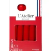 Bougie de ménage 17 cm rouge L’Atelier de Denis - Le pack de 4