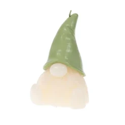 Bougie forme gnome à chapeau vert Henry - 13 x 6,8 x 6 cm