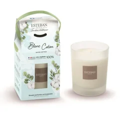 Bougie initiale parfumée Esteban senteur blanc coton - 180 g