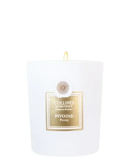Bougie parfumée blanche Collines de Provence Fleurs & Ecorces Pivoine - 360 g