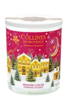 Bougie parfumée cire végétale amande-litchi Collines de Provence – 180 g
