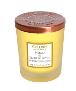 Bougie parfumée cire végétale Collines de Provence duo parfumé Néroli Fleur de coton - 180 g