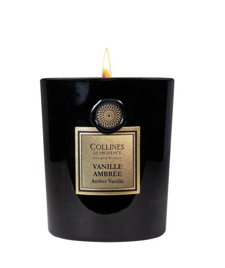 Bougie parfumée Collines de Provence collection Fleurs & Écorces senteur Vanille ambrée - 360 g