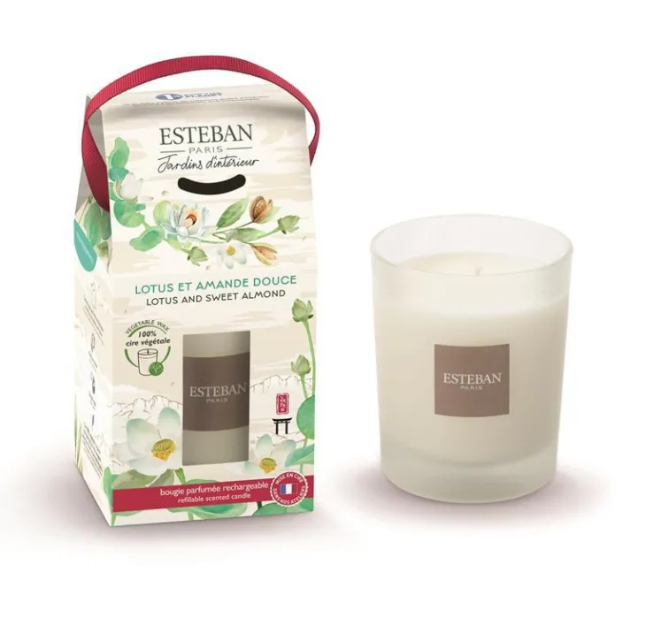 Bougie parfumée Esteban Estivale senteur Lotus et amande - 180 g