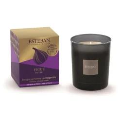 Bougie parfumée rechargeable Initiale Figue noire Esteban - 180 g