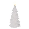 Bougie sapin blanc imitation cire à LED blanc chaud pour intérieur - Ø 7 x H 15,5 cm