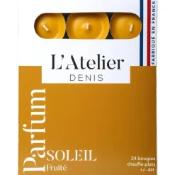 Bougies chauffe-plats ocre parfum soleil fruité L’Atelier de Denis - L’étui de 24