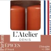 Bougies cylindriques Terracotta parfum épices L’Atelier de Denis - L’étui de 2