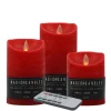 Bougies rouges à piles avec télécommande Magic Flame - 3 pièces