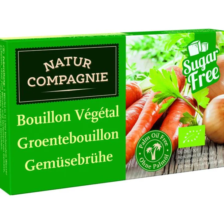Bouillon végétal clair bio x 8 cubes en boîte de 84 g