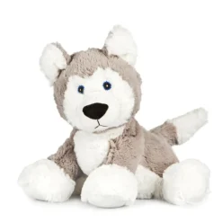 Bouillotte peluche husky coloris gris en grains de blé et lavande L'Artisan du bien-être