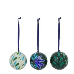 Boule à suspendre en papier mâché recyclé vert - Ø 7 cm