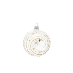 Boule décorative coloris gris en verre nordique - Ø 7 cm