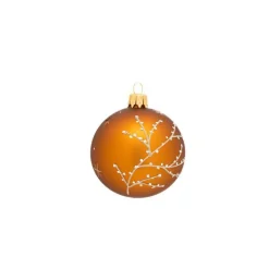 Boule décorative coloris orange en verre tradi - Ø 7 cm