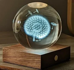 Boule en cristal et verre design Dandelion - Ø 8 x H 12 cm