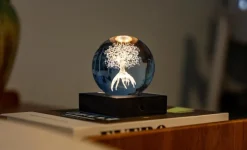 Boule en cristal et verre design Arbre de vie - Ø 8 x H 12 cm