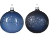 Boule en verre bleu nuit étoiles - Ø 8 cm