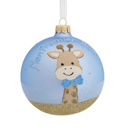 Boule en verre girafe Mon premier Noël - Ø 10 cm