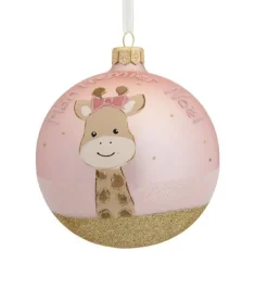 Boule en verre girafe Mon premier Noël - Ø 10 cm