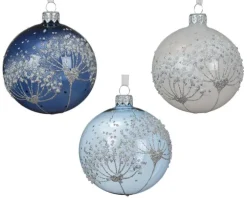 Boule en verre émaillée brillante avec décor berce du Caucase - Ø 8 cm