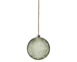 Boule lumineuse verte avec 40 micro LED blanc chaud - Ø 20 cm