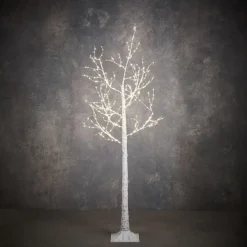 Bouleau lumineux à lumière blanc fixe sur secteur - 150 x 80 cm