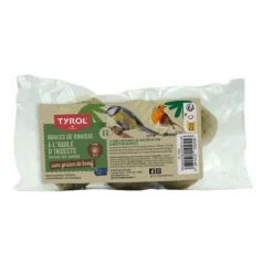 Boules de graisse à l'huile d'insecte pour oiseaux de la nature Tyrol – 80 g x 6