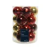 Boules en verre mix Classic Twist Rouge ou Or Ø 6 cm en boite de 20