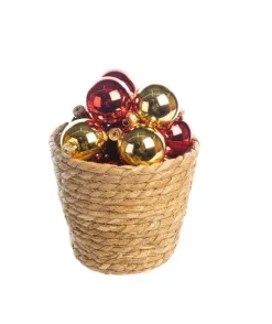 Boules en verre mix Classic Twist Rouge ou Or Ø 6 cm en boite de 20