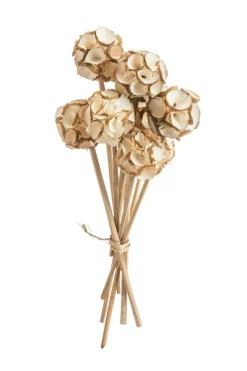 Bouquet de 8 fleurs artifcielles crêpe coloris blanc - Ø 4 cm